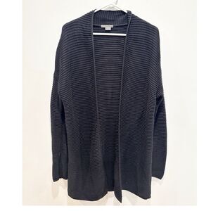 Vince ribbed chunky knit cardigan black